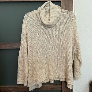 Altar'd State | Cowl Neck, Raw Seams Cream Sweater- Size L